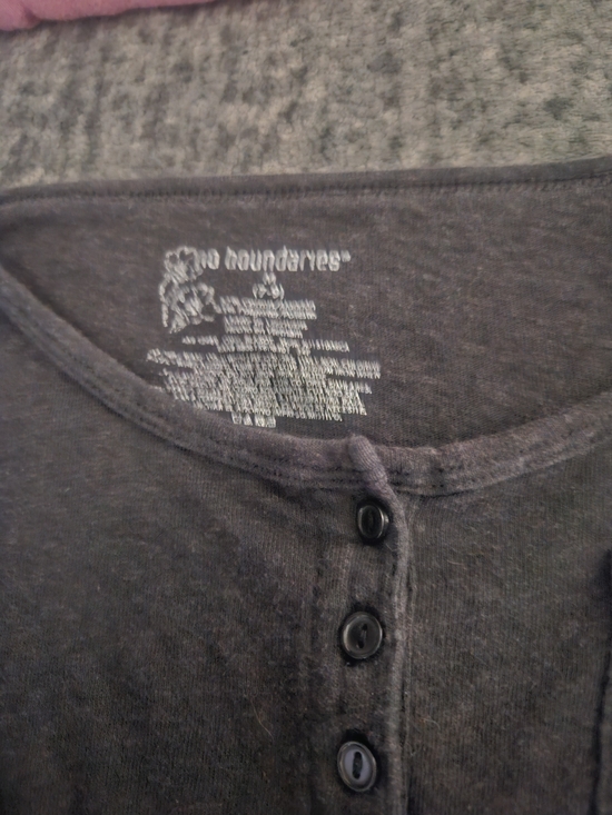 No Boundaries Tops - No Boundaries Black Long-Sleeve Henley Top